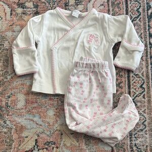 Kissy Kissy White and Pink Giraffe Pajama Set